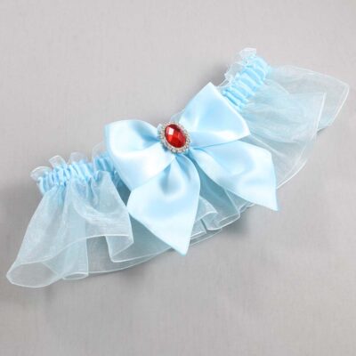 Alice Blue and Light-Blue Organza Wedding Garter / Solid Blue Wedding Garters / Wedding Garter / Custom Wedding Garter / Bridal Garter / Prom Garter / Linda Joyce Couture / Personalized Garter / Personalized Wedding Garter / Personalized Prom Garter