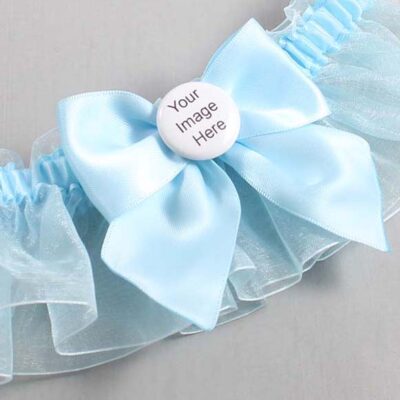 Alice Blue and Light-Blue Organza Wedding Garter / Solid Blue Wedding Garters / Wedding Garter / Custom Wedding Garter / Bridal Garter / Prom Garter / Linda Joyce Couture / Personalized Garter / Personalized Wedding Garter / Personalized Prom Garter