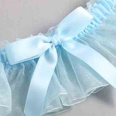 Alice Blue and Light-Blue Organza Wedding Garter / Solid Blue Wedding Garters / Wedding Garter / Custom Wedding Garter / Bridal Garter / Prom Garter / Linda Joyce Couture / Personalized Garter / Personalized Wedding Garter / Personalized Prom Garter