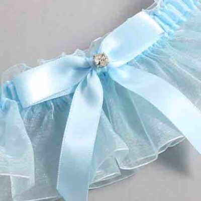 Alice Blue and Light-Blue Organza Wedding Garter / Solid Blue Wedding Garters / Wedding Garter / Custom Wedding Garter / Bridal Garter / Prom Garter / Linda Joyce Couture / Personalized Garter / Personalized Wedding Garter / Personalized Prom Garter