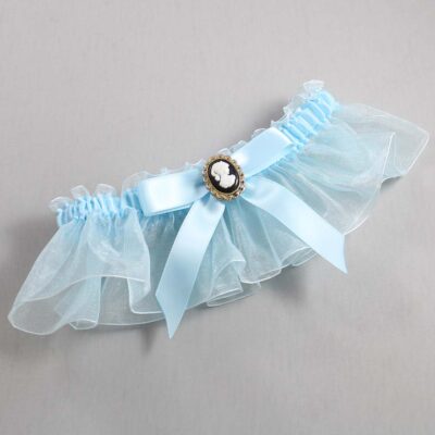 Alice Blue and Light-Blue Organza Wedding Garter / Solid Blue Wedding Garters / Wedding Garter / Custom Wedding Garter / Bridal Garter / Prom Garter / Linda Joyce Couture / Personalized Garter / Personalized Wedding Garter / Personalized Prom Garter