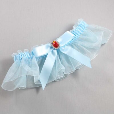 Alice Blue and Light-Blue Organza Wedding Garter / Solid Blue Wedding Garters / Wedding Garter / Custom Wedding Garter / Bridal Garter / Prom Garter / Linda Joyce Couture / Personalized Garter / Personalized Wedding Garter / Personalized Prom Garter