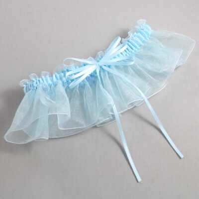 Alice Blue and Light-Blue Organza Wedding Garter / Solid Blue Wedding Garters / Wedding Garter / Custom Wedding Garter / Bridal Garter / Prom Garter / Linda Joyce Couture / Personalized Garter / Personalized Wedding Garter / Personalized Prom Garter