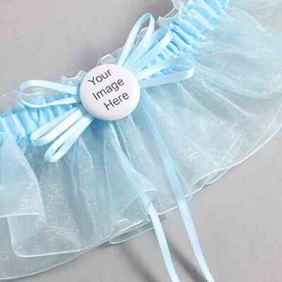 Alice Blue and Light-Blue Organza Wedding Garter / Solid Blue Wedding Garters / Wedding Garter / Custom Wedding Garter / Bridal Garter / Prom Garter / Linda Joyce Couture / Personalized Garter / Personalized Wedding Garter / Personalized Prom Garter