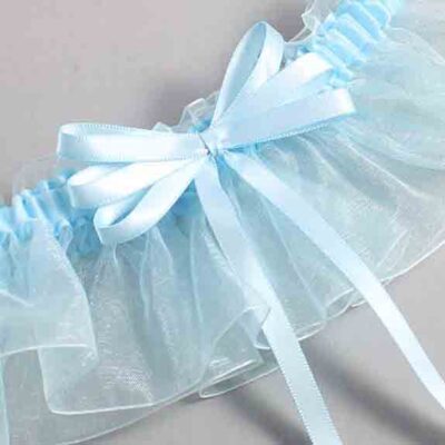 Alice Blue and Light-Blue Organza Wedding Garter / Solid Blue Wedding Garters / Wedding Garter / Custom Wedding Garter / Bridal Garter / Prom Garter / Linda Joyce Couture / Personalized Garter / Personalized Wedding Garter / Personalized Prom Garter