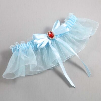 Alice Blue and Light-Blue Organza Wedding Garter / Solid Blue Wedding Garters / Wedding Garter / Custom Wedding Garter / Bridal Garter / Prom Garter / Linda Joyce Couture / Personalized Garter / Personalized Wedding Garter / Personalized Prom Garter