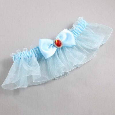 Alice Blue and Light-Blue Organza Wedding Garter / Solid Blue Wedding Garters / Wedding Garter / Custom Wedding Garter / Bridal Garter / Prom Garter / Linda Joyce Couture / Personalized Garter / Personalized Wedding Garter / Personalized Prom Garter