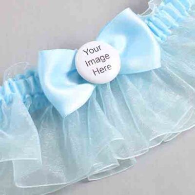 Alice Blue and Light-Blue Organza Wedding Garter / Solid Blue Wedding Garters / Wedding Garter / Custom Wedding Garter / Bridal Garter / Prom Garter / Linda Joyce Couture / Personalized Garter / Personalized Wedding Garter / Personalized Prom Garter