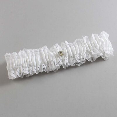 White Lace Wedding Garter / Solid White Wedding Garters / Wedding Garter / Custom Wedding Garter / Bridal Garter / Prom Garter / Linda Joyce Couture / Personalized Garter / Personalized Wedding Garter / Personalized Prom Garter