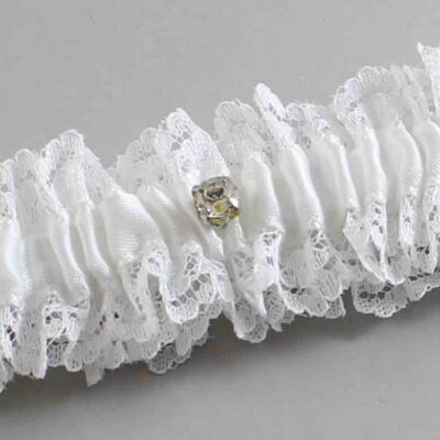 White Lace Wedding Garter / Solid White Wedding Garters / Wedding Garter / Custom Wedding Garter / Bridal Garter / Prom Garter / Linda Joyce Couture / Personalized Garter / Personalized Wedding Garter / Personalized Prom Garter