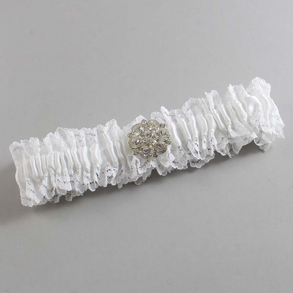 White Lace Wedding Garter / Solid White Wedding Garters / Wedding Garter / Custom Wedding Garter / Bridal Garter / Prom Garter / Linda Joyce Couture / Personalized Garter / Personalized Wedding Garter / Personalized Prom Garter