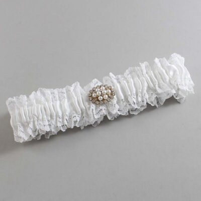 White Lace Wedding Garter / Solid White Wedding Garters / Wedding Garter / Custom Wedding Garter / Bridal Garter / Prom Garter / Linda Joyce Couture / Personalized Garter / Personalized Wedding Garter / Personalized Prom Garter