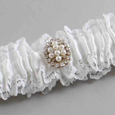 White Lace Wedding Garter / Solid White Wedding Garters / Wedding Garter / Custom Wedding Garter / Bridal Garter / Prom Garter / Linda Joyce Couture / Personalized Garter / Personalized Wedding Garter / Personalized Prom Garter
