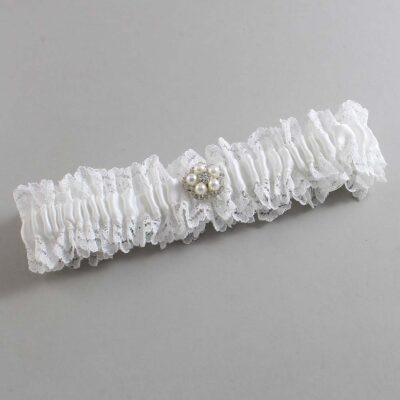 White Lace Wedding Garter / Solid White Wedding Garters / Wedding Garter / Custom Wedding Garter / Bridal Garter / Prom Garter / Linda Joyce Couture / Personalized Garter / Personalized Wedding Garter / Personalized Prom Garter