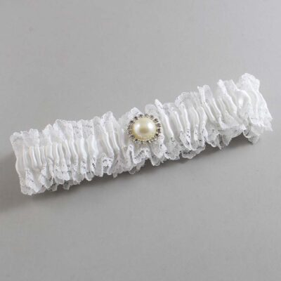 White Lace Wedding Garter / Solid White Wedding Garters / Wedding Garter / Custom Wedding Garter / Bridal Garter / Prom Garter / Linda Joyce Couture / Personalized Garter / Personalized Wedding Garter / Personalized Prom Garter