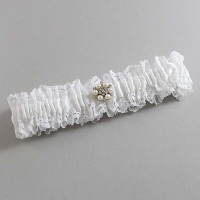 White Lace Wedding Garter / Solid White Wedding Garters / Wedding Garter / Custom Wedding Garter / Bridal Garter / Prom Garter / Linda Joyce Couture / Personalized Garter / Personalized Wedding Garter / Personalized Prom Garter