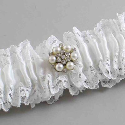 White Lace Wedding Garter / Solid White Wedding Garters / Wedding Garter / Custom Wedding Garter / Bridal Garter / Prom Garter / Linda Joyce Couture / Personalized Garter / Personalized Wedding Garter / Personalized Prom Garter