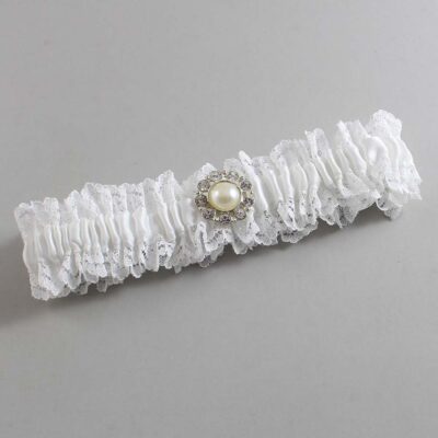 White Lace Wedding Garter / Solid White Wedding Garters / Wedding Garter / Custom Wedding Garter / Bridal Garter / Prom Garter / Linda Joyce Couture / Personalized Garter / Personalized Wedding Garter / Personalized Prom Garter