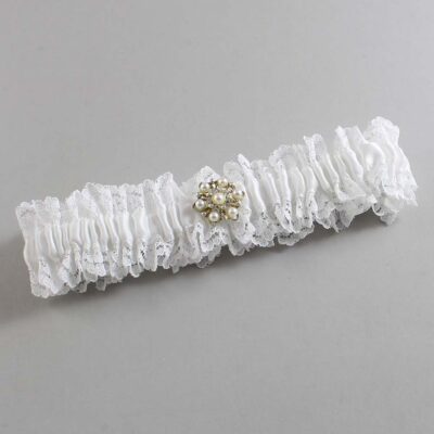 White Lace Wedding Garter / Solid White Wedding Garters / Wedding Garter / Custom Wedding Garter / Bridal Garter / Prom Garter / Linda Joyce Couture / Personalized Garter / Personalized Wedding Garter / Personalized Prom Garter