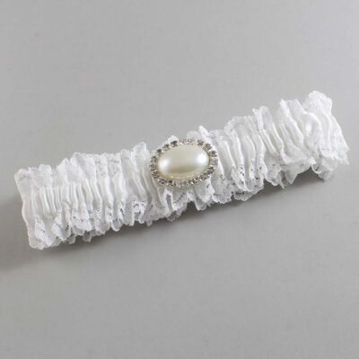 White Lace Wedding Garter / Solid White Wedding Garters / Wedding Garter / Custom Wedding Garter / Bridal Garter / Prom Garter / Linda Joyce Couture / Personalized Garter / Personalized Wedding Garter / Personalized Prom Garter