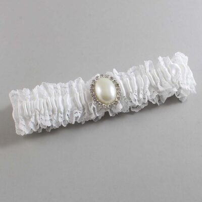 White Lace Wedding Garter / Solid White Wedding Garters / Wedding Garter / Custom Wedding Garter / Bridal Garter / Prom Garter / Linda Joyce Couture / Personalized Garter / Personalized Wedding Garter / Personalized Prom Garter