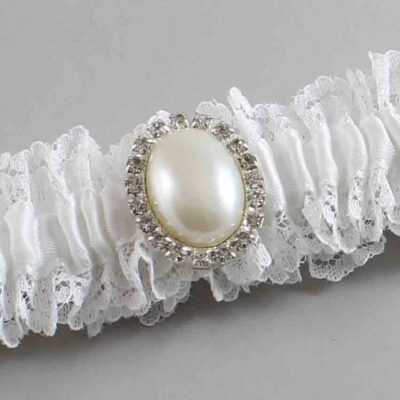 White Lace Wedding Garter / Solid White Wedding Garters / Wedding Garter / Custom Wedding Garter / Bridal Garter / Prom Garter / Linda Joyce Couture / Personalized Garter / Personalized Wedding Garter / Personalized Prom Garter