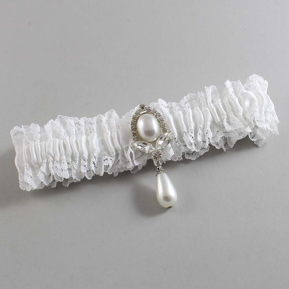 White Lace Wedding Garter / Solid White Wedding Garters / Wedding Garter / Custom Wedding Garter / Bridal Garter / Prom Garter / Linda Joyce Couture / Personalized Garter / Personalized Wedding Garter / Personalized Prom Garter