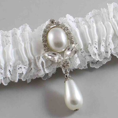 White Lace Wedding Garter / Solid White Wedding Garters / Wedding Garter / Custom Wedding Garter / Bridal Garter / Prom Garter / Linda Joyce Couture / Personalized Garter / Personalized Wedding Garter / Personalized Prom Garter