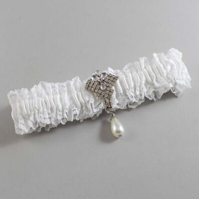 White Lace Wedding Garter / Solid White Wedding Garters / Wedding Garter / Custom Wedding Garter / Bridal Garter / Prom Garter / Linda Joyce Couture / Personalized Garter / Personalized Wedding Garter / Personalized Prom Garter
