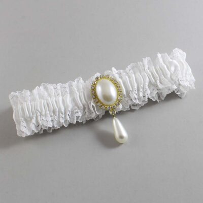 White Lace Wedding Garter / Solid White Wedding Garters / Wedding Garter / Custom Wedding Garter / Bridal Garter / Prom Garter / Linda Joyce Couture / Personalized Garter / Personalized Wedding Garter / Personalized Prom Garter