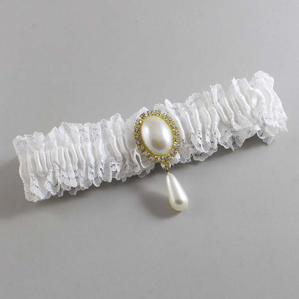 White Lace Wedding Garter / Solid White Wedding Garters / Wedding Garter / Custom Wedding Garter / Bridal Garter / Prom Garter / Linda Joyce Couture / Personalized Garter / Personalized Wedding Garter / Personalized Prom Garter