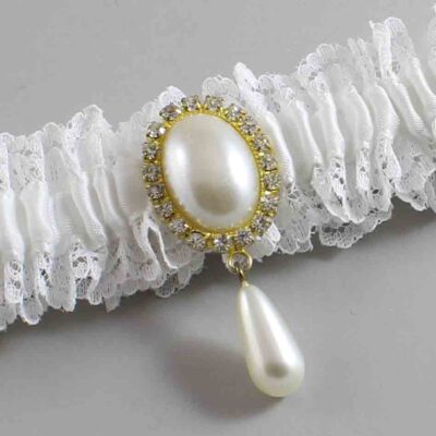 White Lace Wedding Garter / Solid White Wedding Garters / Wedding Garter / Custom Wedding Garter / Bridal Garter / Prom Garter / Linda Joyce Couture / Personalized Garter / Personalized Wedding Garter / Personalized Prom Garter
