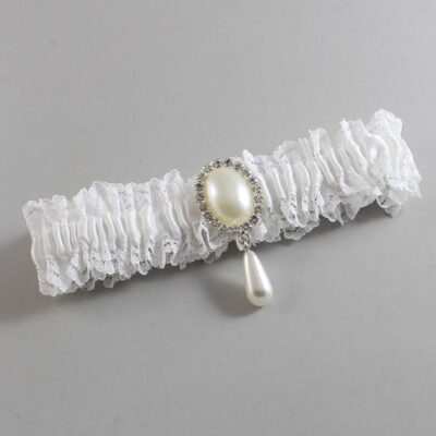 White Lace Wedding Garter / Solid White Wedding Garters / Wedding Garter / Custom Wedding Garter / Bridal Garter / Prom Garter / Linda Joyce Couture / Personalized Garter / Personalized Wedding Garter / Personalized Prom Garter