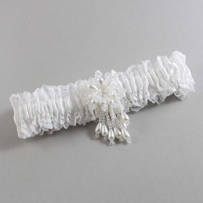 White Lace Wedding Garter / Solid White Wedding Garters / Wedding Garter / Custom Wedding Garter / Bridal Garter / Prom Garter / Linda Joyce Couture / Personalized Garter / Personalized Wedding Garter / Personalized Prom Garter