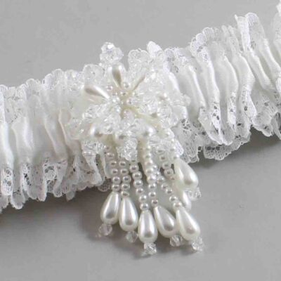 White Lace Wedding Garter / Solid White Wedding Garters / Wedding Garter / Custom Wedding Garter / Bridal Garter / Prom Garter / Linda Joyce Couture / Personalized Garter / Personalized Wedding Garter / Personalized Prom Garter