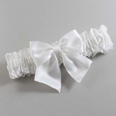 White Lace Wedding Garter / Solid White Wedding Garters / Wedding Garter / Custom Wedding Garter / Bridal Garter / Prom Garter / Linda Joyce Couture / Personalized Garter / Personalized Wedding Garter / Personalized Prom Garter