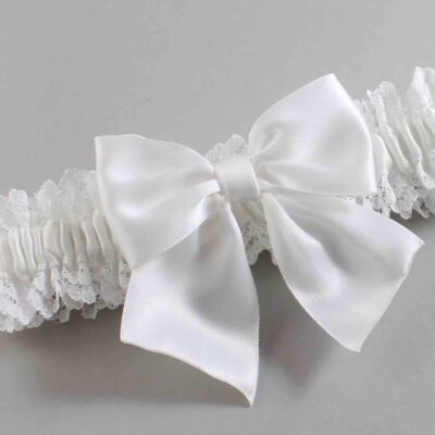 White Lace Wedding Garter / Solid White Wedding Garters / Wedding Garter / Custom Wedding Garter / Bridal Garter / Prom Garter / Linda Joyce Couture / Personalized Garter / Personalized Wedding Garter / Personalized Prom Garter