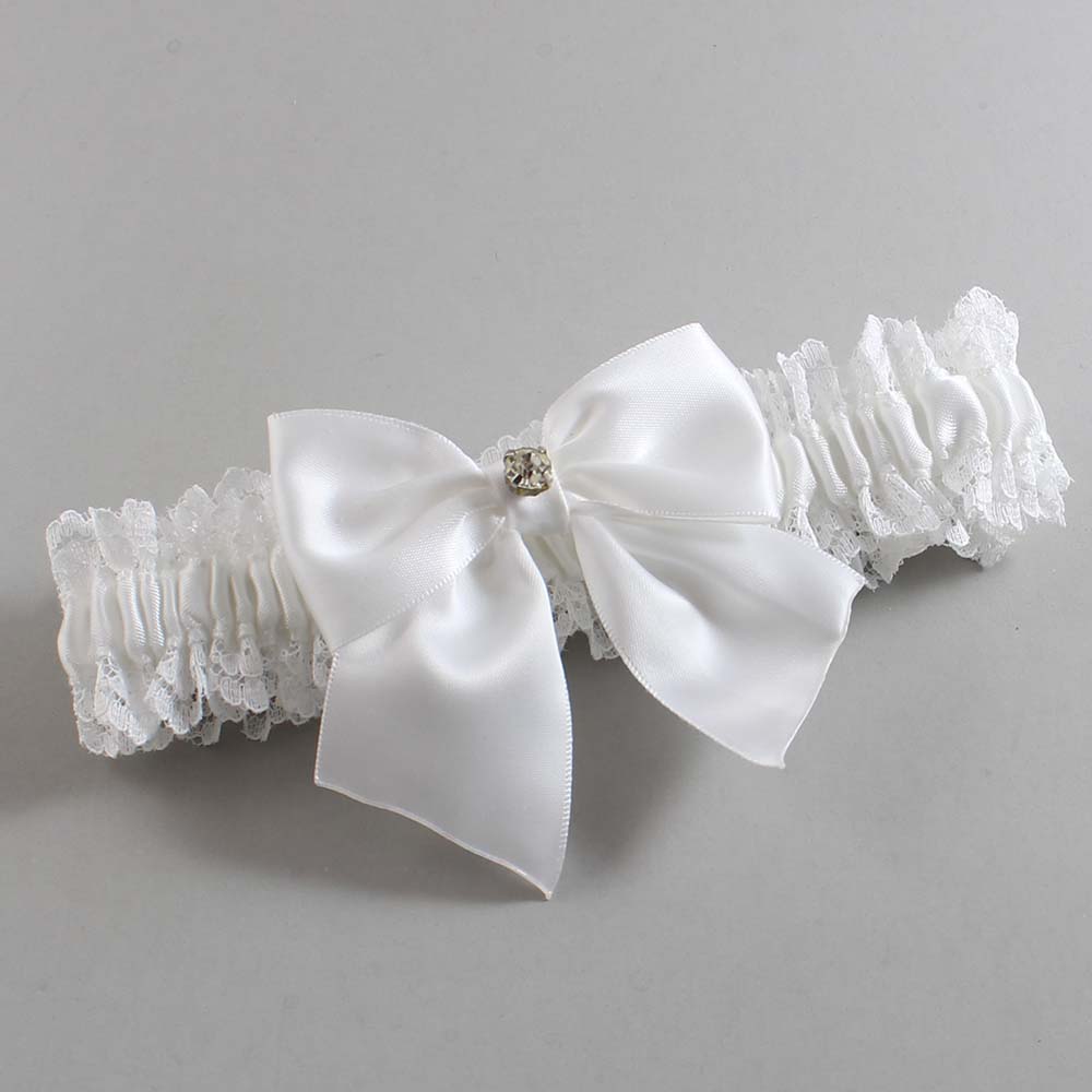 White Lace Wedding Garter / Solid White Wedding Garters / Wedding Garter / Custom Wedding Garter / Bridal Garter / Prom Garter / Linda Joyce Couture / Personalized Garter / Personalized Wedding Garter / Personalized Prom Garter