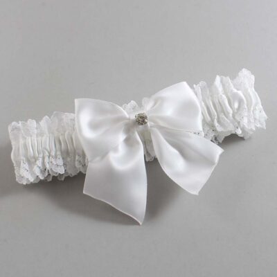 White Lace Wedding Garter / Solid White Wedding Garters / Wedding Garter / Custom Wedding Garter / Bridal Garter / Prom Garter / Linda Joyce Couture / Personalized Garter / Personalized Wedding Garter / Personalized Prom Garter