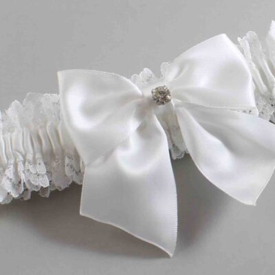 White Lace Wedding Garter / Solid White Wedding Garters / Wedding Garter / Custom Wedding Garter / Bridal Garter / Prom Garter / Linda Joyce Couture / Personalized Garter / Personalized Wedding Garter / Personalized Prom Garter