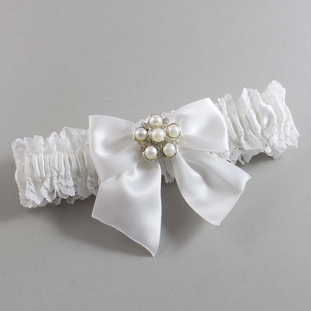 White Lace Wedding Garter / Solid White Wedding Garters / Wedding Garter / Custom Wedding Garter / Bridal Garter / Prom Garter / Linda Joyce Couture / Personalized Garter / Personalized Wedding Garter / Personalized Prom Garter