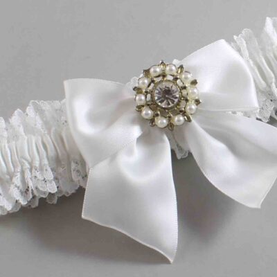 White Lace Wedding Garter / Solid White Wedding Garters / Wedding Garter / Custom Wedding Garter / Bridal Garter / Prom Garter / Linda Joyce Couture / Personalized Garter / Personalized Wedding Garter / Personalized Prom Garter