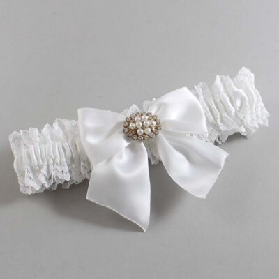 White Lace Wedding Garter / Solid White Wedding Garters / Wedding Garter / Custom Wedding Garter / Bridal Garter / Prom Garter / Linda Joyce Couture / Personalized Garter / Personalized Wedding Garter / Personalized Prom Garter