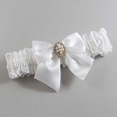 White Lace Wedding Garter / Solid White Wedding Garters / Wedding Garter / Custom Wedding Garter / Bridal Garter / Prom Garter / Linda Joyce Couture / Personalized Garter / Personalized Wedding Garter / Personalized Prom Garter