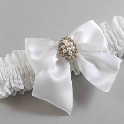 White Lace Wedding Garter / Solid White Wedding Garters / Wedding Garter / Custom Wedding Garter / Bridal Garter / Prom Garter / Linda Joyce Couture / Personalized Garter / Personalized Wedding Garter / Personalized Prom Garter