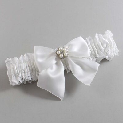 White Lace Wedding Garter / Solid White Wedding Garters / Wedding Garter / Custom Wedding Garter / Bridal Garter / Prom Garter / Linda Joyce Couture / Personalized Garter / Personalized Wedding Garter / Personalized Prom Garter