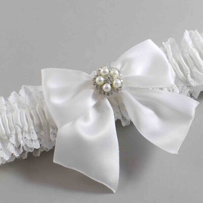 White Lace Wedding Garter / Solid White Wedding Garters / Wedding Garter / Custom Wedding Garter / Bridal Garter / Prom Garter / Linda Joyce Couture / Personalized Garter / Personalized Wedding Garter / Personalized Prom Garter