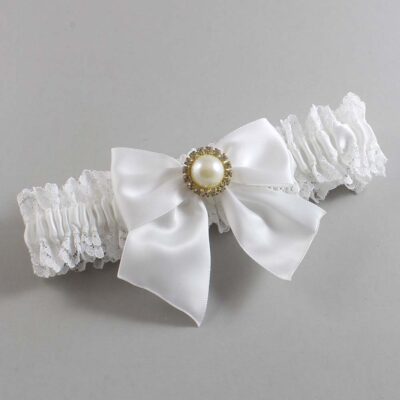 White Lace Wedding Garter / Solid White Wedding Garters / Wedding Garter / Custom Wedding Garter / Bridal Garter / Prom Garter / Linda Joyce Couture / Personalized Garter / Personalized Wedding Garter / Personalized Prom Garter