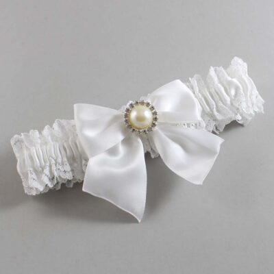 White Lace Wedding Garter / Solid White Wedding Garters / Wedding Garter / Custom Wedding Garter / Bridal Garter / Prom Garter / Linda Joyce Couture / Personalized Garter / Personalized Wedding Garter / Personalized Prom Garter
