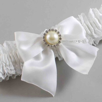 White Lace Wedding Garter / Solid White Wedding Garters / Wedding Garter / Custom Wedding Garter / Bridal Garter / Prom Garter / Linda Joyce Couture / Personalized Garter / Personalized Wedding Garter / Personalized Prom Garter